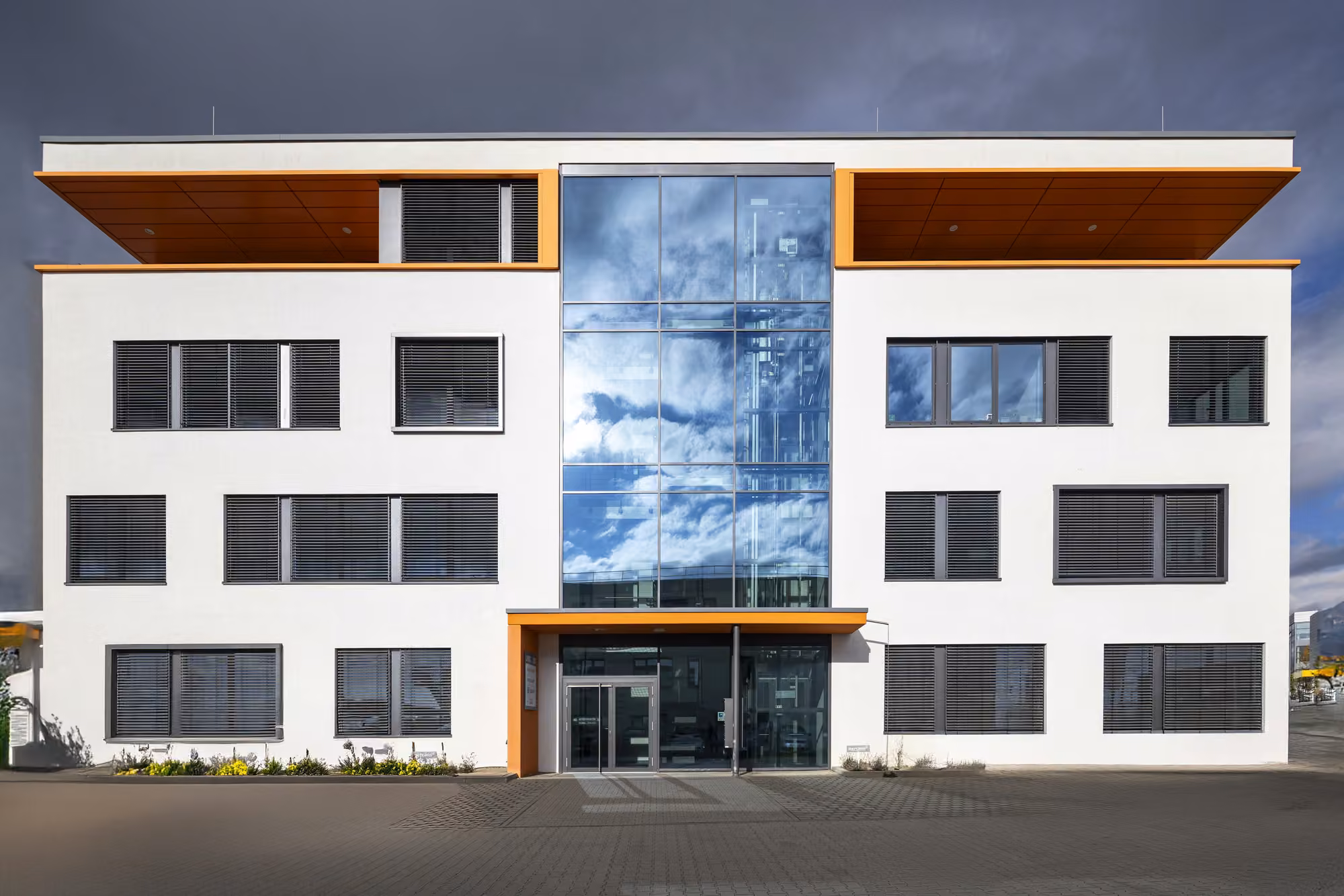 Cubert hyperspectral modern office building facade